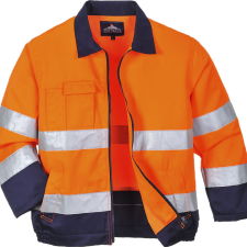 Portwest Madrid Hi-Vis kabát (narancs/tengerészkék, XL) láthatósági ruházat