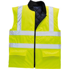 Portwest megfordítható Hi-Vis hővédő mellény, S469 L sárga láthatósági ruházat