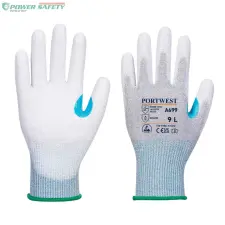 Portwest MR13 ESD PU tenyérmártott kesztyű - 12-es csomag - Szürke/Fehér védőkesztyű