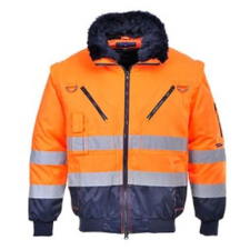 Portwest PJ50 Hi-Vis 3 az 1-ben Pilóta dzseki narancs-navy láthatósági ruházat