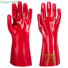 Portwest PVC hosszúszárú kesztyű - Piros védőkesztyű