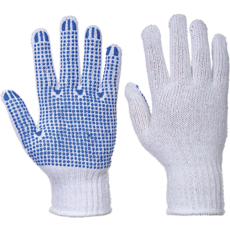 Portwest PVC pontozott kesztyű (fehér/kék, S)