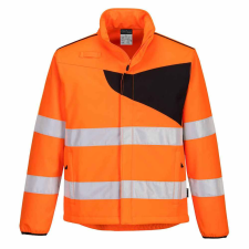Portwest PW275 jól láthatósági softshell kabát narancs - fekete láthatósági ruházat