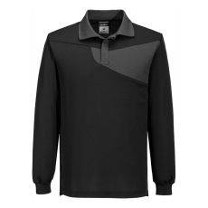 Portwest PW2 pamut póló póló L/S Black/Zoom Grey S