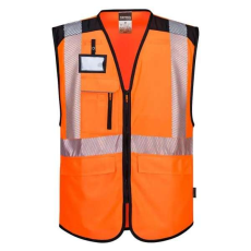 Portwest PW309 Portwest jólláthatósági Hi-Vis Executive munkavédelmi mellény Narancs/Fekete XXL