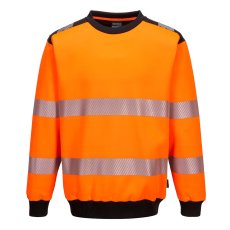 Portwest PW379 PW3 Hi-Vis Crew Neck pulóver (narancs/fekete, S)