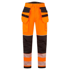 Portwest PW3 FR Modaflame Hi-Vis lengőzsebes téli nadrág Orange/Black L