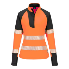 Portwest PW3 Hi-Vis 1/4 Cipzáras Sweatshirt Orange/Black XS láthatósági ruházat