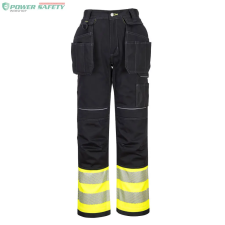 Portwest PW3 Hi-Vis Class 1 Holster nadrág - Sárga/Fekete láthatósági ruházat