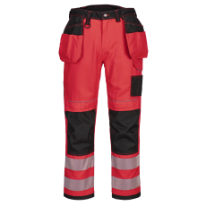 Portwest PW3 Hi-Vis Holster nadrág (piros/fekete, 38)