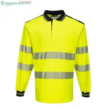 Portwest PW3 Hi-Vis hosszú ujjú pólóing - Sárga/Fekete láthatósági ruházat