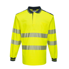 Portwest PW3 Hi-Vis hosszú ujjú pólóing (sárga/tengerészkék, XS) láthatósági ruházat
