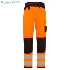 Portwest PW3 Hi-Vis nadrág - Narancs/Fekete láthatósági ruházat