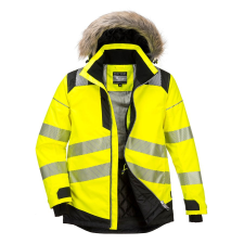 Portwest PW3 Hi-Vis Parka télikabát (sárga/fekete, L) láthatósági ruházat