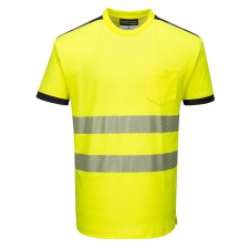 Portwest PW3 Hi-Vis póló S/S T181 Sárga/Fekete XS méret láthatósági ruházat