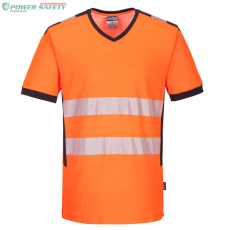 Portwest PW3 Hi-Vis V-nyakú póló - Narancs/Fekete