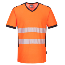 Portwest PW3 Hi-Vis V-nyakú póló Orange/Black M láthatósági ruházat
