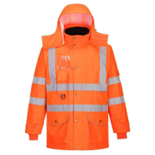 Portwest RT27 Hi-Vis légáteresztő az 7-in-1 közlekedési kabát munkaruha