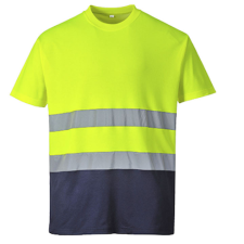 Portwest S173 Pamut jól láthatósági póló &quot;sárga-sötétkék&quot; láthatósági ruházat