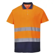 Portwest S174 Kéttónusú Cotton Comfort póló narancs/navy színben munkaruha