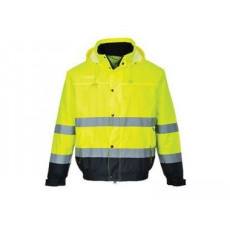 Portwest S266 - Hi-Vis kéttónusú bomber kabát - sárga / tengerészkék