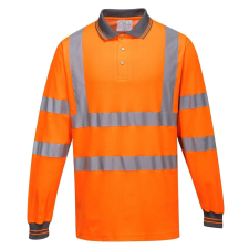 Portwest -S271 hosszú ujjú pamut komfort pólóing HiVis XL narancs láthatósági ruházat