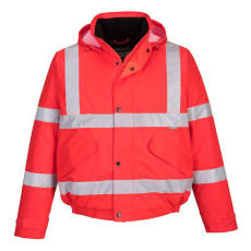 Portwest S463 Jól láthatósági bomber dzseki (PIROS, 3XL)
