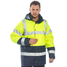 Portwest S466 Kontraszt Traffic jól láthatósági kabát (SÁRGA/NAVY, XL)