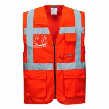 Portwest S476 Berlin Executive mellény piros színben munkaruha