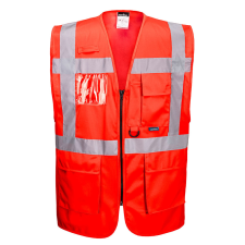 Portwest S476 Jól láthatósági vezetői mellény (piros, L) láthatósági ruházat