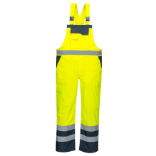 Portwest S488 Hi-Vis kantáros esőnadrág sárga-tengerészkék láthatósági ruházat