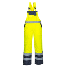 Portwest S489 Hi-Vis téli kantáros nadrág sárga láthatósági ruházat