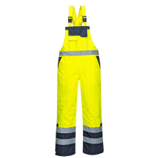 Portwest S489 Hi-Vis téli kantáros nadrág sárga