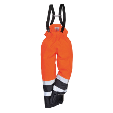 Portwest S782 jólláthatósági lángálló kantáros nadrág narancs/navy színben munkaruha