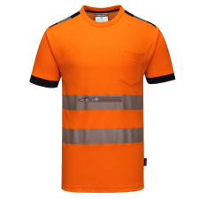 Portwest T181 Portwest PW3 Vision Jól láthatósági póló (narancs/fekete, 4XL) láthatósági ruházat