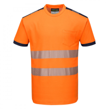 Portwest T181 Portwest PW3 Vision Jól láthatósági póló (narancs/navy, 3XL) láthatósági ruházat
