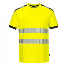 Portwest T181 Portwest PW3 Vision Jól láthatósági póló (sárga/navy, 3XL)