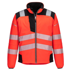 Portwest T402 Portwest PW3 Vision Jól láthatósági Softshell kabát (piros/fekete, L)