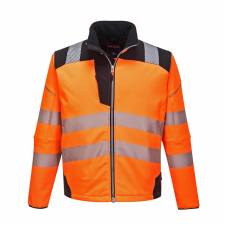 Portwest T402 PW3 Hi-Vis Softshell kabát narancs/fekete színben láthatósági ruházat
