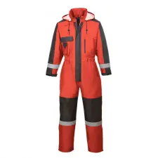 Portwest Téli  teherautós overál (ruhára vehető) egyedi méretezésű termék (piros, L) munkaruha
