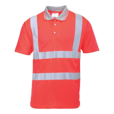 Portwest Védőpóló fényvisszaverő csíkokkal, poliészter-S477 Red XL láthatósági ruházat