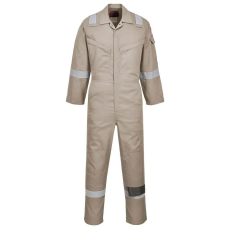 Portwest Vékony és könnyű pamut lángálló és antisztatikus overall - Portwest Bizflame Plus FR21 - Khaki, M