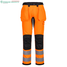 Portwest WX2 Hi-Vis nadrág lezippzározható lengőzsebbel - Narancs/Fekete láthatósági ruházat
