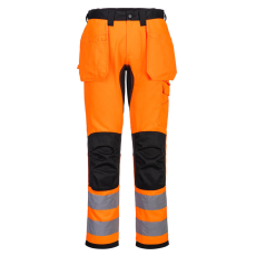Portwest WX2 Hi-Vis nadrág lezippzározható lengőzsebbel Orange/Black 36