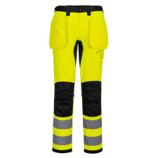 Portwest WX2 Hi-Vis nadrág lezippzározható lengőzsebbel Yellow/Black 44 láthatósági ruházat