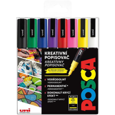 Posca UNI Posca 3M Filctoll készlet, 8 db, alapszínek filctoll, marker