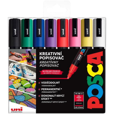 Posca UNI Posca 5M Filctoll készlet, 8 db, alapszínek filctoll, marker
