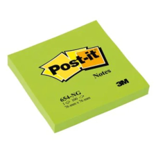 POST-IT 76x76mm 100lap neon zöld jegyzettömb post-it