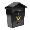  Postaláda 380 × 320 × 105 mm — fekete metál, eresz/tetővel TO-78580