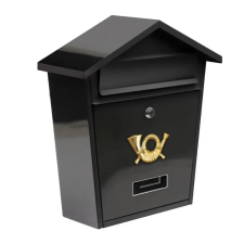  Postaláda 380 × 320 × 105 mm — fekete metál, eresz/tetővel TO-78580 postaláda